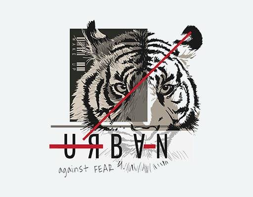 老虎头像矢量卡通动物矢量英文字母矢量斑纹老虎