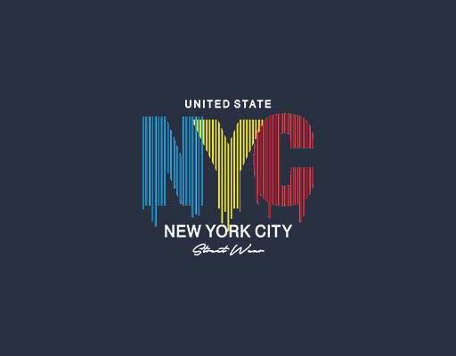 NYC英文字母矢量字母线条矢量卡通文字矢量数字字母矢量彩色字母矢量