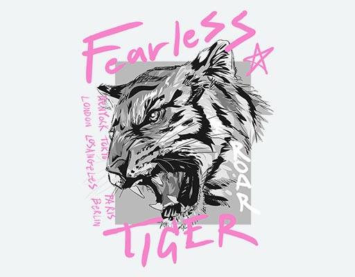 老虎头像矢量卡通动物矢量怒吼的老虎卡通动物