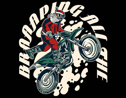 卡通圣诞老人图案骑摩托车的老人卡通英文字母