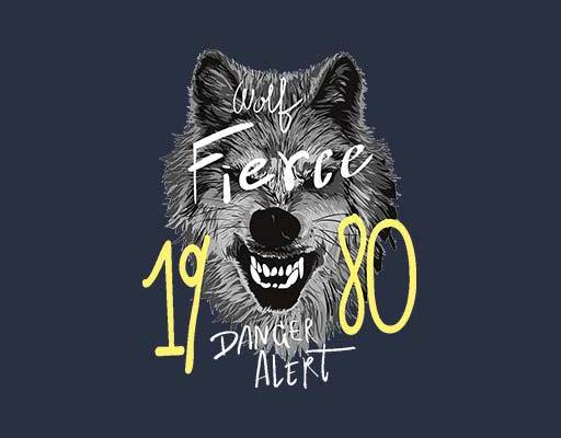 卡通狼头矢量手写英文字母矢量手绘狼头像