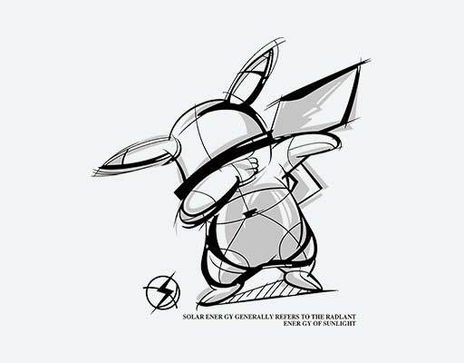 手绘皮卡丘矢量动画片矢量涂鸦卡通矢量