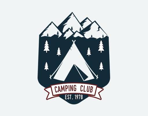 卡通山峰矢量帐篷英文字母矢量山峰剪影