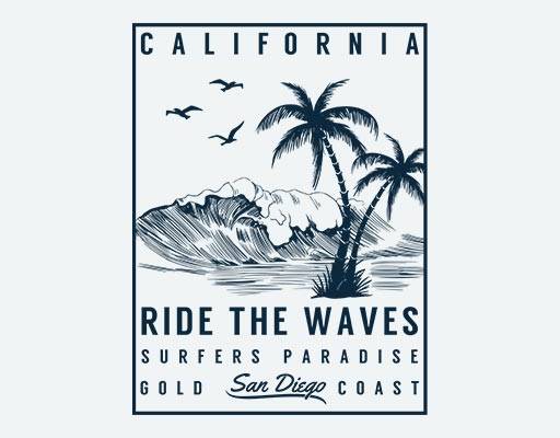 卡通椰子树矢量海浪矢量海鸥字母图案方形矢量