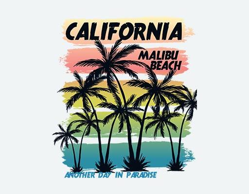 卡通椰子树矢量彩色线条矢量数字字母矢量