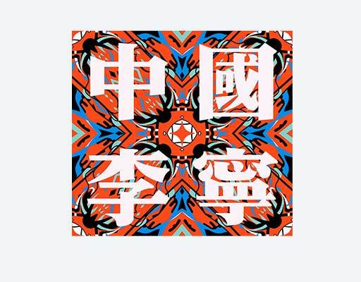 中国李宁花朵方形图案几何图案中文字母图案