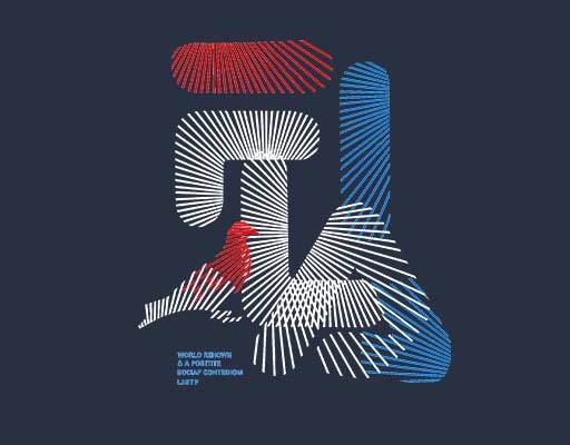 fila英文字母文字线条卡通动物鸽子彩色线条斐乐