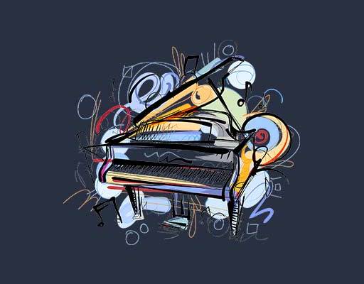 手绘钢琴矢量简笔钢琴涂鸦刚子矢量音乐卡通素材