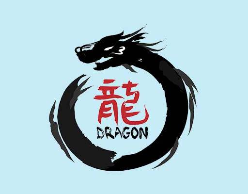 卡通龙矢量手绘卡通动物手写文字龙大写矢量