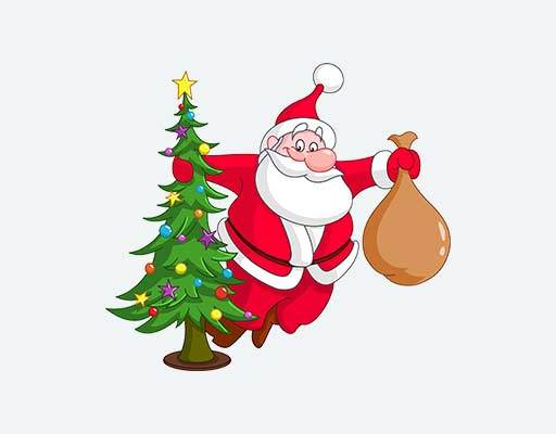 卡通人物矢量圣诞老人矢量圣诞树矢量可爱卡通矢量圣诞树矢量
