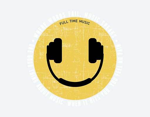 耳机剪影矢量圆形矢量图案英文字母矢量微笑表情矢量