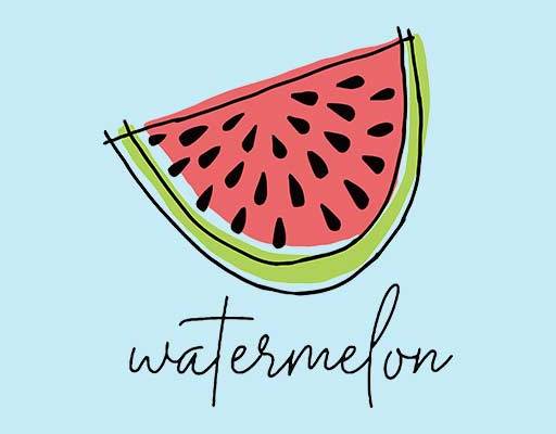 卡通西瓜矢量简笔西瓜矢量彩色西瓜图案手绘西瓜矢量手写英文字母矢量