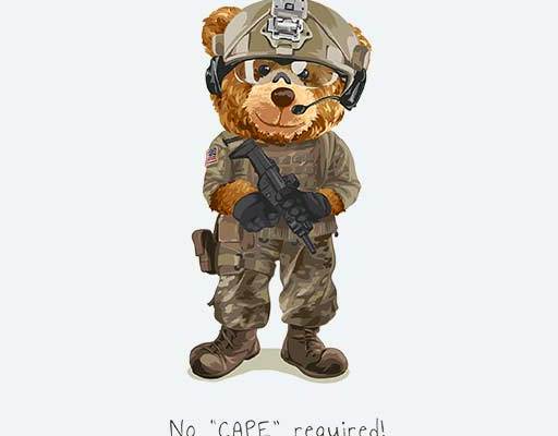 卡通小熊矢量拿枪的小熊矢量戴眼镜的小熊矢量战士熊矢量卡通动物矢量