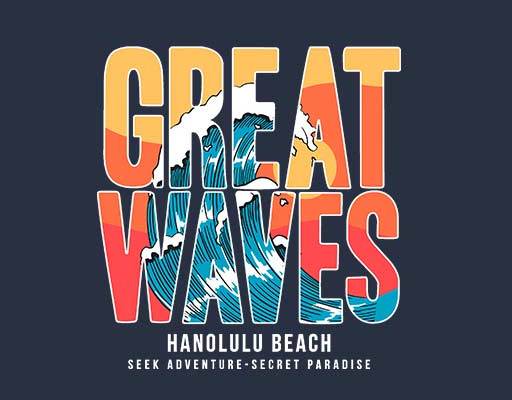 英文字母矢量海浪矢量夏日风景矢量彩色英文字母矢量