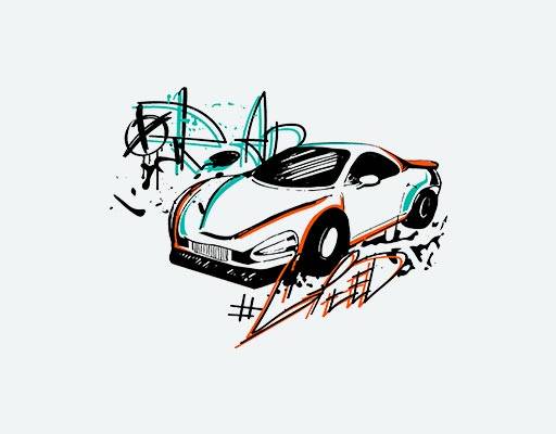 卡通汽车矢量手绘英文字母小轿车矢量卡通跑车矢量车子线条矢量