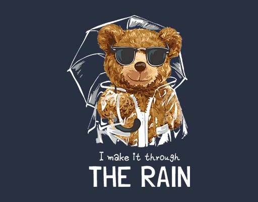 打伞的小熊矢量英文字母熊迪泰熊矢量戴墨镜小熊可爱小熊矢量熊公仔