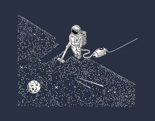 扫地的宇航员矢量英文机器人宇航员宇航员卡通矢量清洁工月球星球矢量