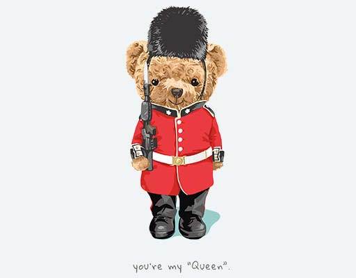 熊战士英国风格着装熊军装小熊棕色熊矢量卡通