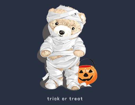 包纱布的小熊南瓜节小熊矢量恐怖灵异小熊矢量受伤小熊