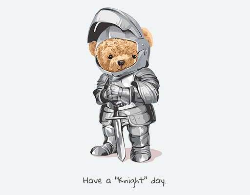 武士小熊矢量盔甲小熊战士卡通动物矢量英文字母卡通