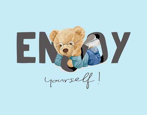 英文字母小熊矢量卡通看东西的小熊毛绒玩具熊公仔矢量