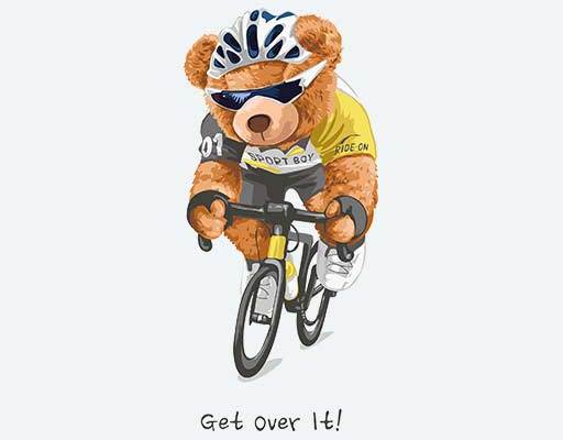 骑自行车的小熊矢量卡通英文字母运动小熊赛车熊矢量毛绒公仔