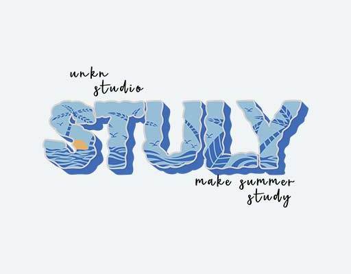 夏日英文字母矢量stuly英文字母海浪矢量蓝色夏季图案