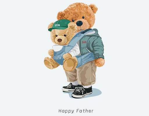 卡通小熊矢量两只小熊卡通矢量毛绒玩具熊矢量带娃的小熊矢量