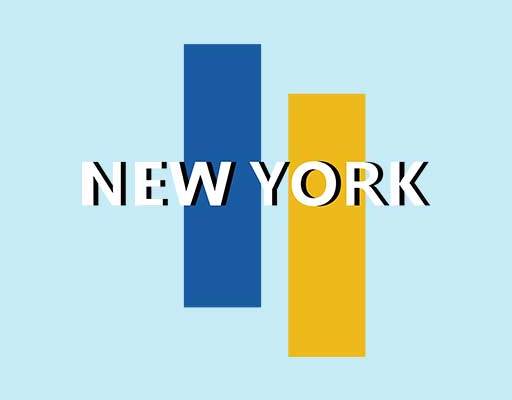 线条色块矢量英文字母newyork纽约英文字母矢量色块图案