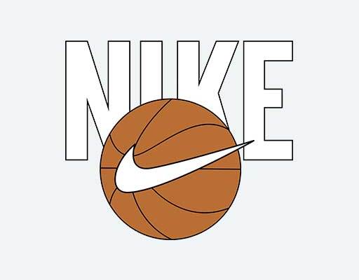 nike耐克篮球矢量英文字母卡通篮球矢量勾图案英文男装印花素材