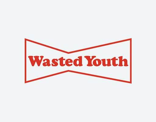 wasted youth英文字母图案线条矢量红色英文图案男装英文字母