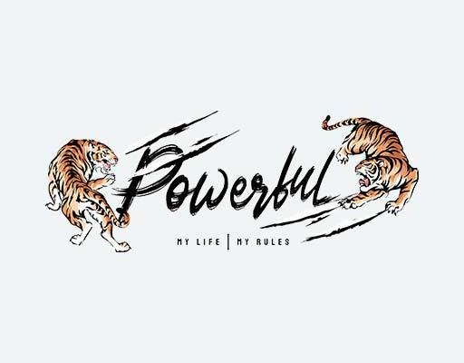 老虎矢量印花卡通矢量英文字母矢量素材手绘虎