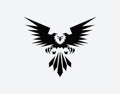 老鹰剪影矢量动物矢量图案线条黑色动物