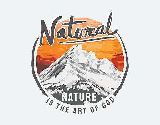 山矢量卡通风景矢量素材日落风景山英文手写字母