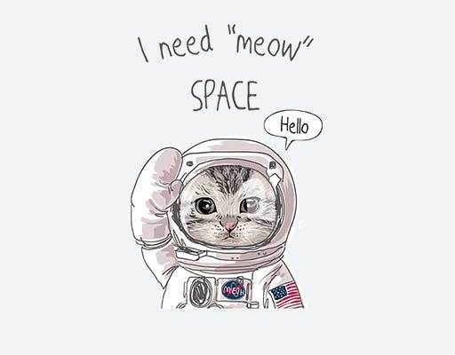 卡通猫咪矢量英文字母矢量卡通宇航员矢量素材太空矢量图案