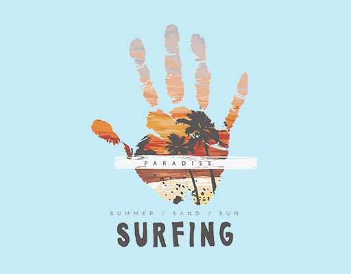 英文字母矢量手矢量山形矢量椰子树矢量卡通山形图案