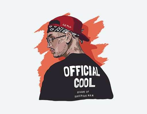 男孩背影矢量酷酷男孩人物素材纹身男孩矢量高清图戴帽子男孩男人头像卡通图案