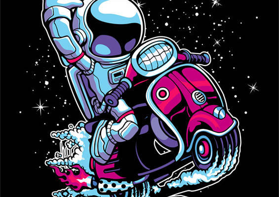 太空探险主题服装裁片印花设计