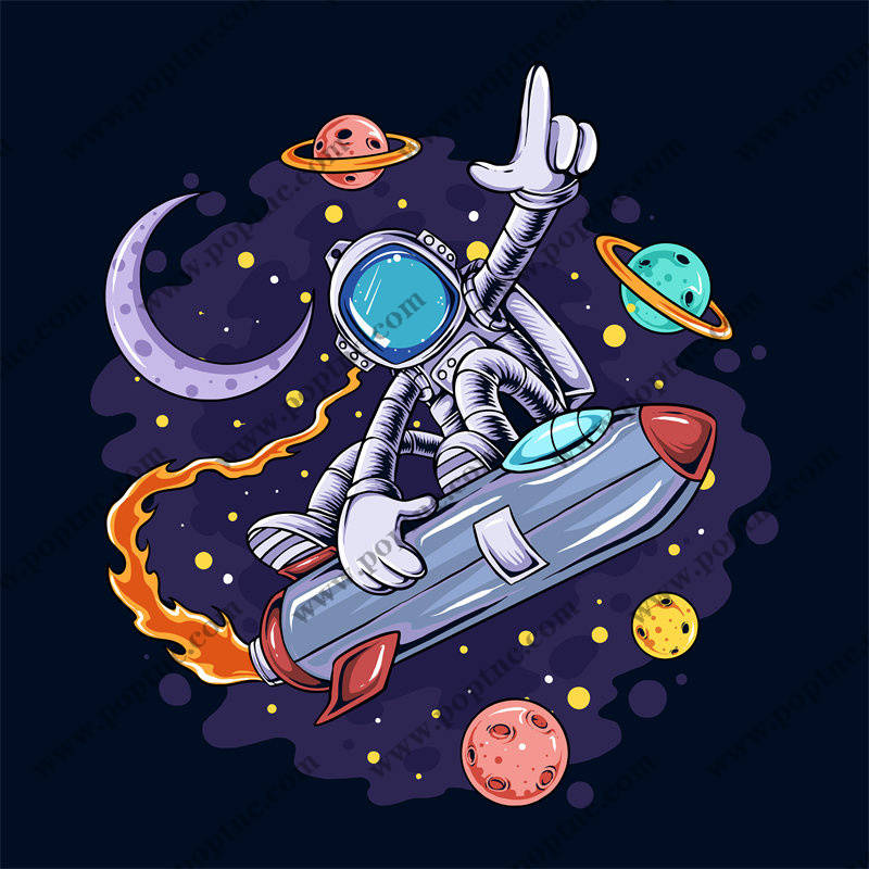 太空探险主题服装印花设计,展现未来科技感