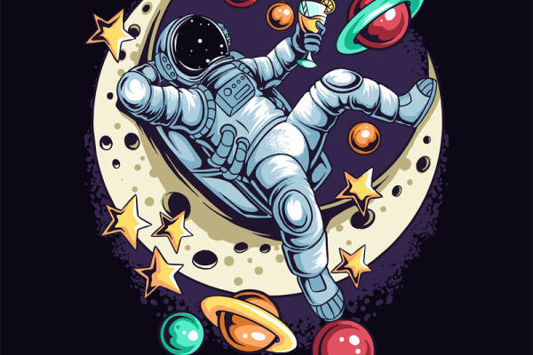 太空探险主题服装印花设计，展现宇宙魅力