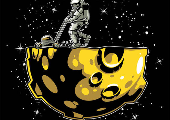 创意月球探险服装印花设计，展现太空漫游魅力