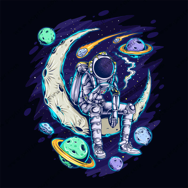 太空探险主题服装裁片印花设计