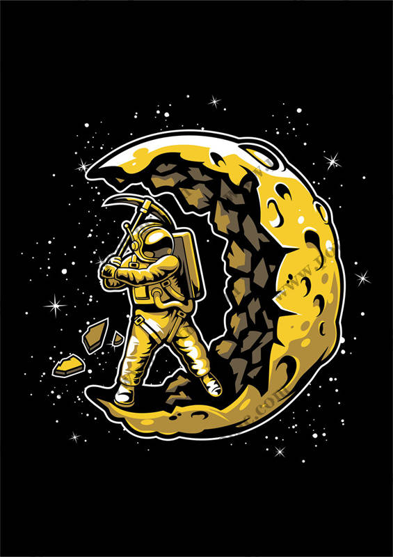 探索未知的月球:太空主题服装印花设计