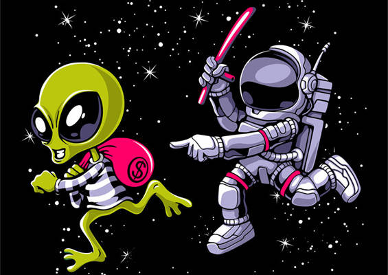 太空探险主题服装裁片印花设计