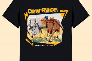 探索印尼文化：独特牛赛跑主题服装印花设计