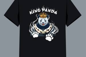 霸气熊猫王图案服装裁片印花设计