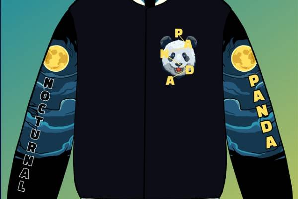 时尚熊猫主题服装裁片印花设计