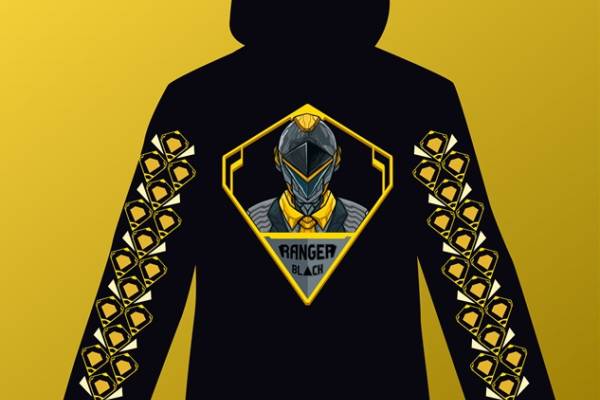 时尚潮流黑金服装裁片印花设计