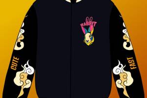 时尚潮流兔年主题服装裁片印花设计