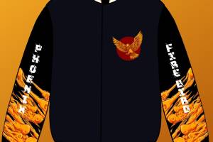 时尚凤凰火焰图案服装裁片印花设计